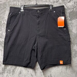 NWT Racks & Reels Men Black Carpenter Shorts 9.5" Inseam Size 34 Stretch Utility